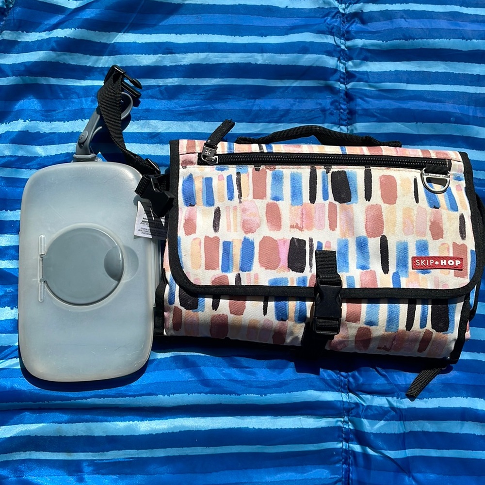 Skip Hop travel wipe holder and change pad